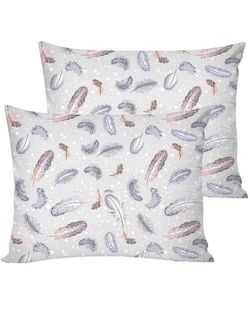 Постельное белье перкаль Сказка "Перышко" 2-спальное Наволочка 50х70 см 2 шт Простынь на резинке 160x200 см Пододеяльник 175x215 см