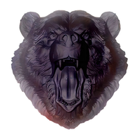 Кованый элемент Голова медведя 35х35 см, литье черный