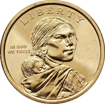 1 доллар (dollar) 2009 D США «Коренные Американцы - Три сестры»