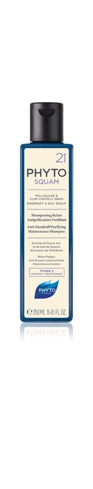 Phyto Phytosquam Anti-Dandruff Purifying Shampoo - шампунь глубокого очищения для жирной кожи головы против перхоти /   250  ml  / GTIN 3338221004000