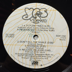 Винтажная виниловая пластинка LP Yes Tormato (USA 1978)