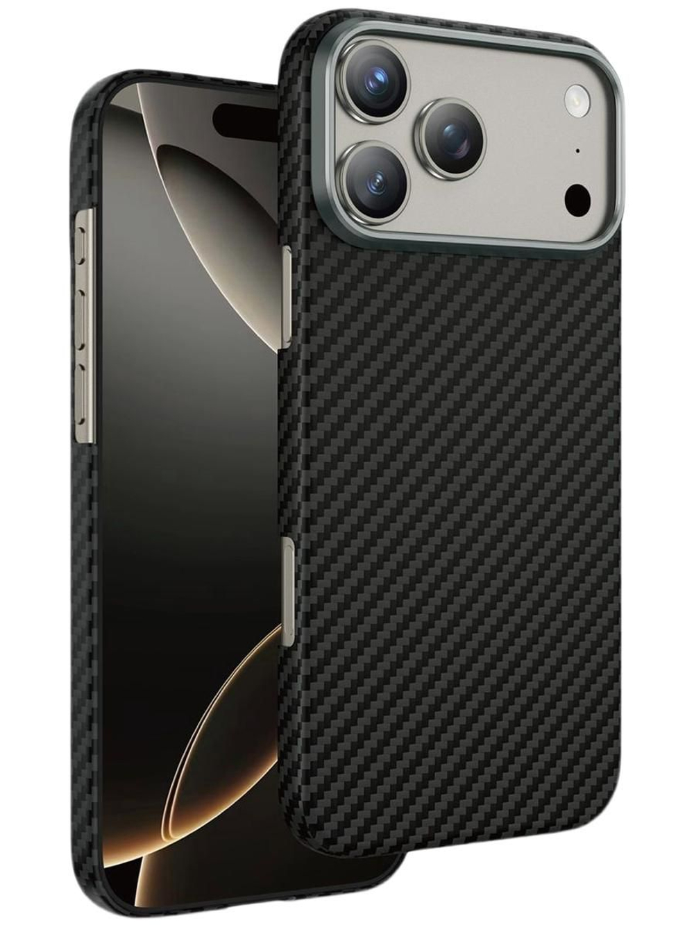 Чехол для iPhone 17 Pro Max Keephone Kevlar Diago MagSafe case, черный