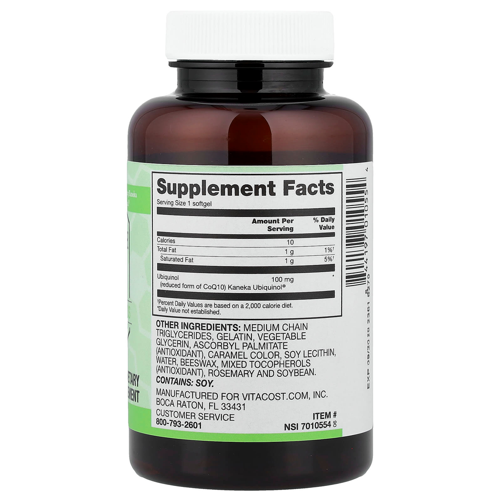 Vitacost, Synergy®, Ubiquinol CoQH, 100 mg, 60 Softgels