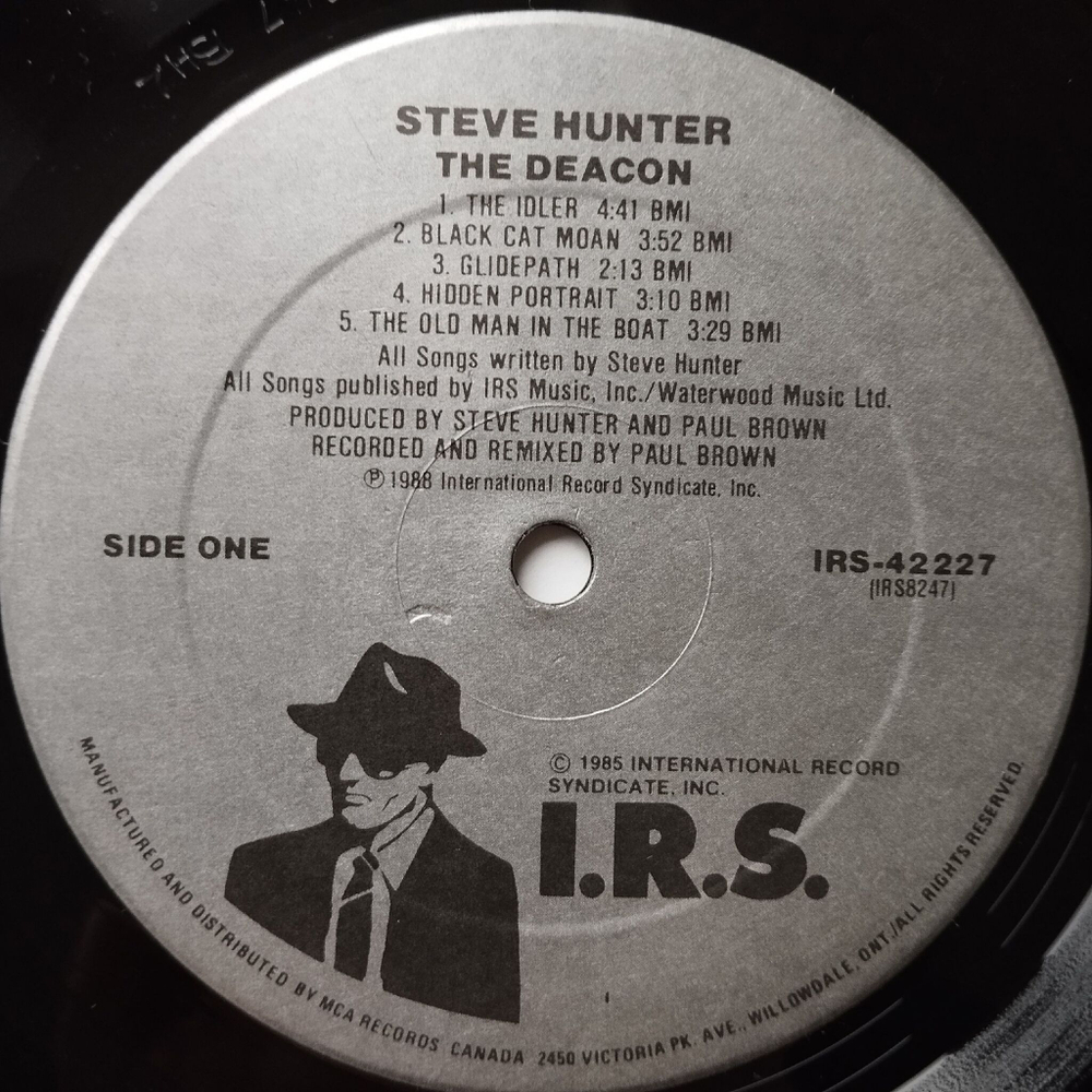 Винтажная виниловая пластинка LP Steve Hunter The Deacon (USA 1988)