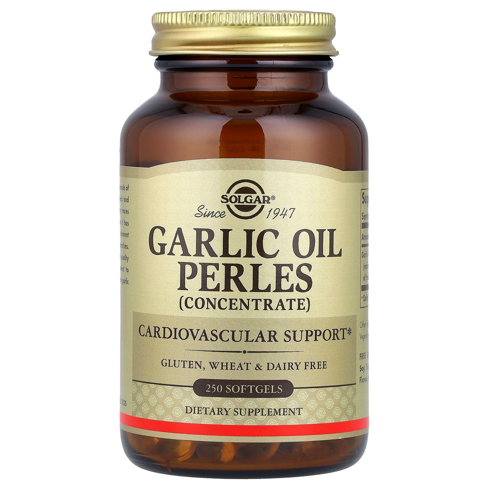 Solgar, Garlic Oil Perles, концентрат чеснока, 250 капсул (1 мг в каждой капсуле)