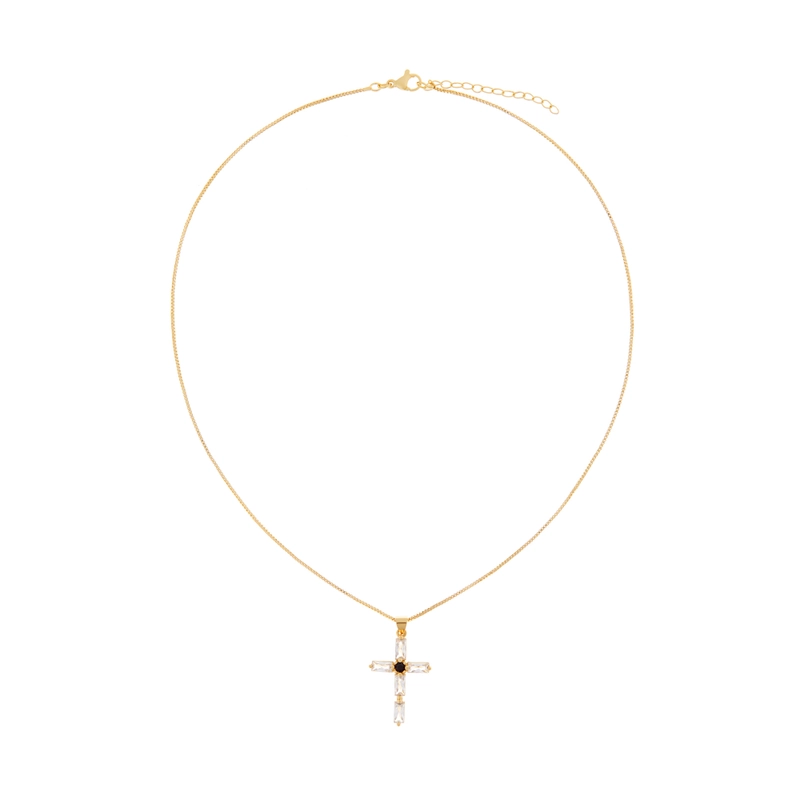 Колье Чёрный Крест с Камнем