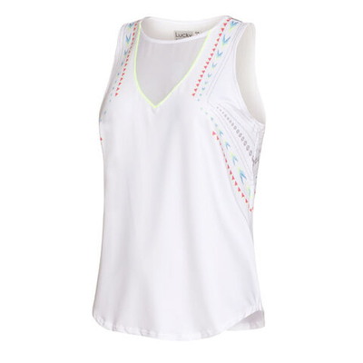 Женская теннисная майка Lucky in Love Arrow Stripe Tank Top Women - White
