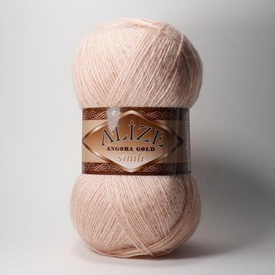 ALIZE "Angora Gold Simli", 10% мохер, 10% шерсть, 5% металлик - 75% Акрил, 100 гр, 550 м, 161 пудра