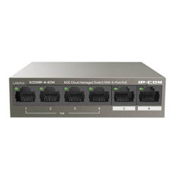 Коммутатор IP-COM G2206P-4-63W Коммутатор PoE управляемый 6-Ports 10 / 100 / 1000 Base-T + 2-Ports 1000 Base-X SFP (2-Ports uplink) / 4-Ports PoE (PoE бюджет 58W)