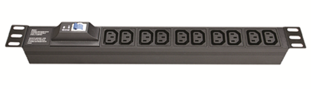 Блок распределения питания (PDU) 19&quot; 10A с автоматом 1P, Вых:8 C13, Вх:C14
