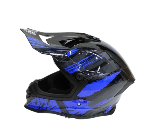 Шлем кроссовый взрослый MOTAX глянцево-черный-синий (G6) L(60) NP 600