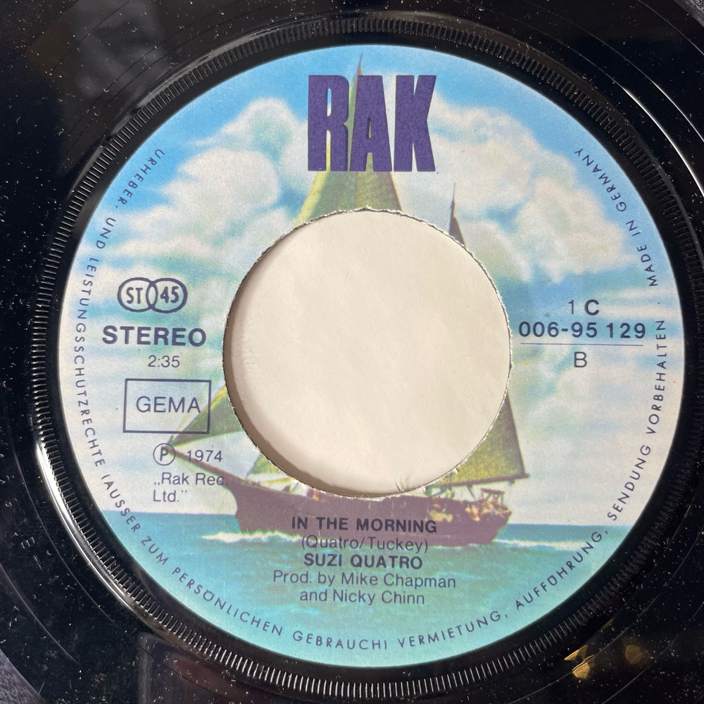 Винтажная виниловая пластинка 7 дюймов (маленькая пластинка) Suzi Quatro Devil Gate Drive (Германия 1974)
