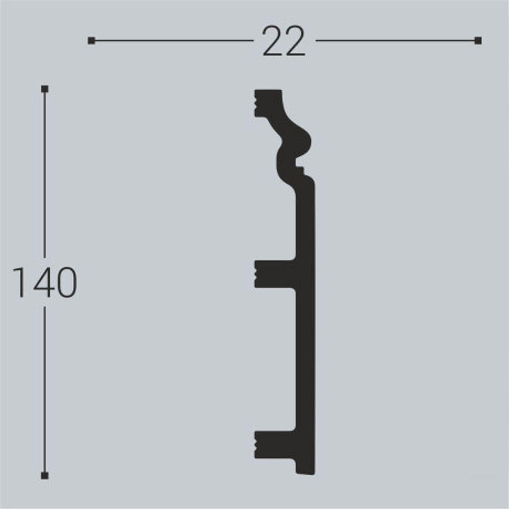 Напольный плинтус П9 140-22 2000х22х140 мм (1 шт)