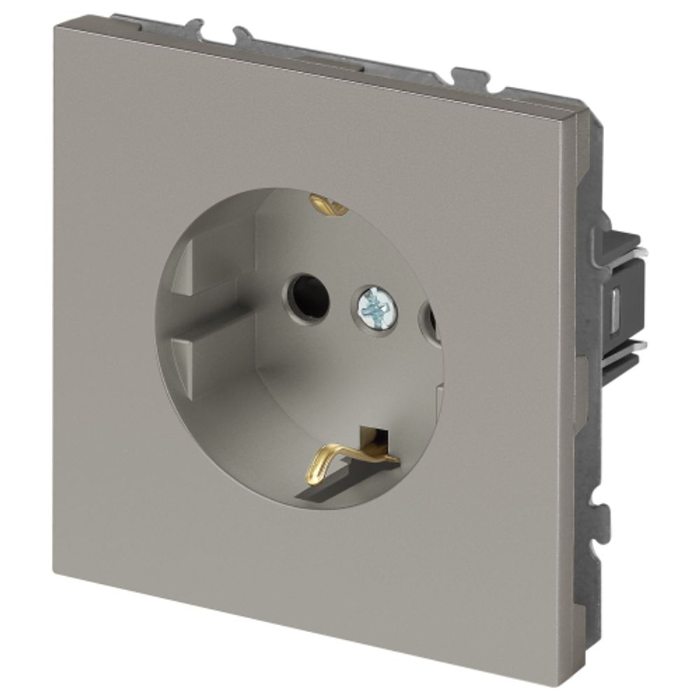 Розетка ЭРА Galaxy 15-2101-07 c заземлением 2P+E Schuko 16А-250В IP20 титан | Эра Galaxy