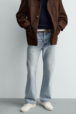 ZARA ДЖИНСЫ STRAIGHT BOOTCUT, ГОЛУБОЙ