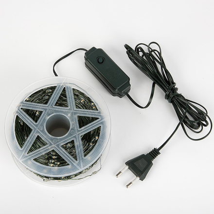 ULD-S20000-2000-DGA WHITE IP20 DEW Гирлянда светодиодная Роса. 200м. 2000 светодиодов. Белый свет. Провод зеленый. ТМ Uniel