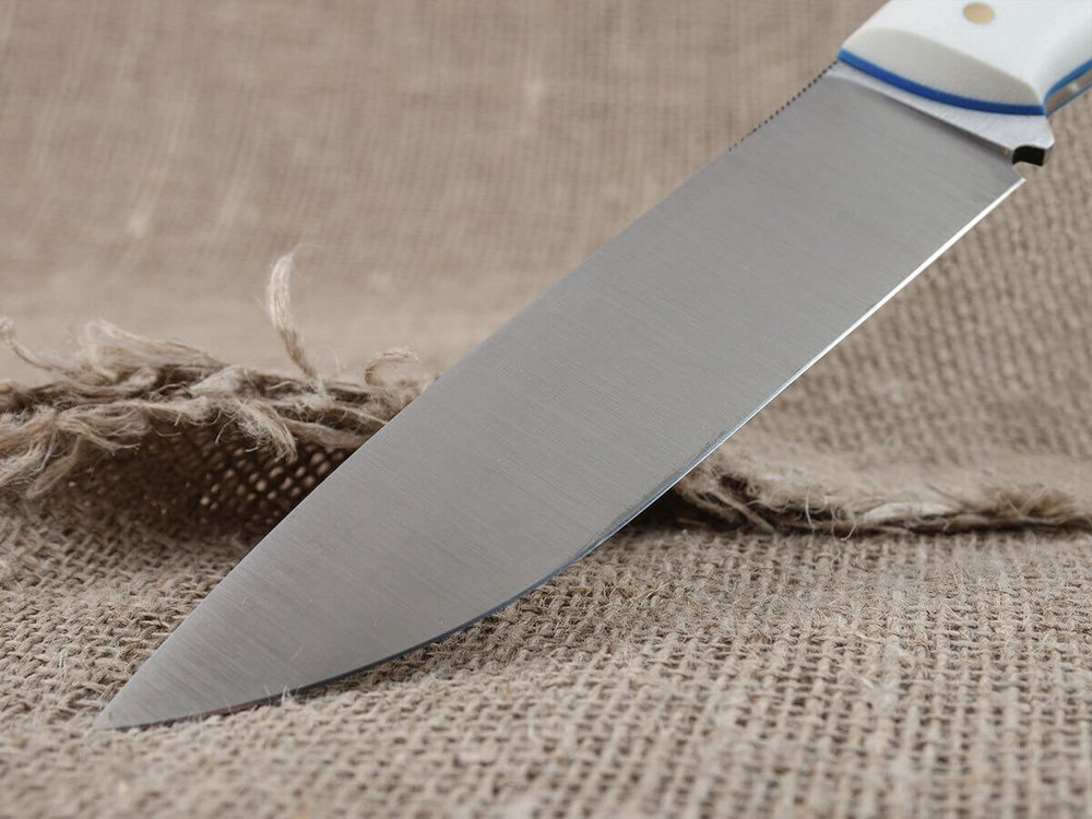 Нож для бушкрафта "Охотник", сталь VG-10/Elmax, рукоять G10 (белая)