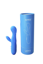 Синий вибратор Aimee - 17 см. (Цвет: синий)