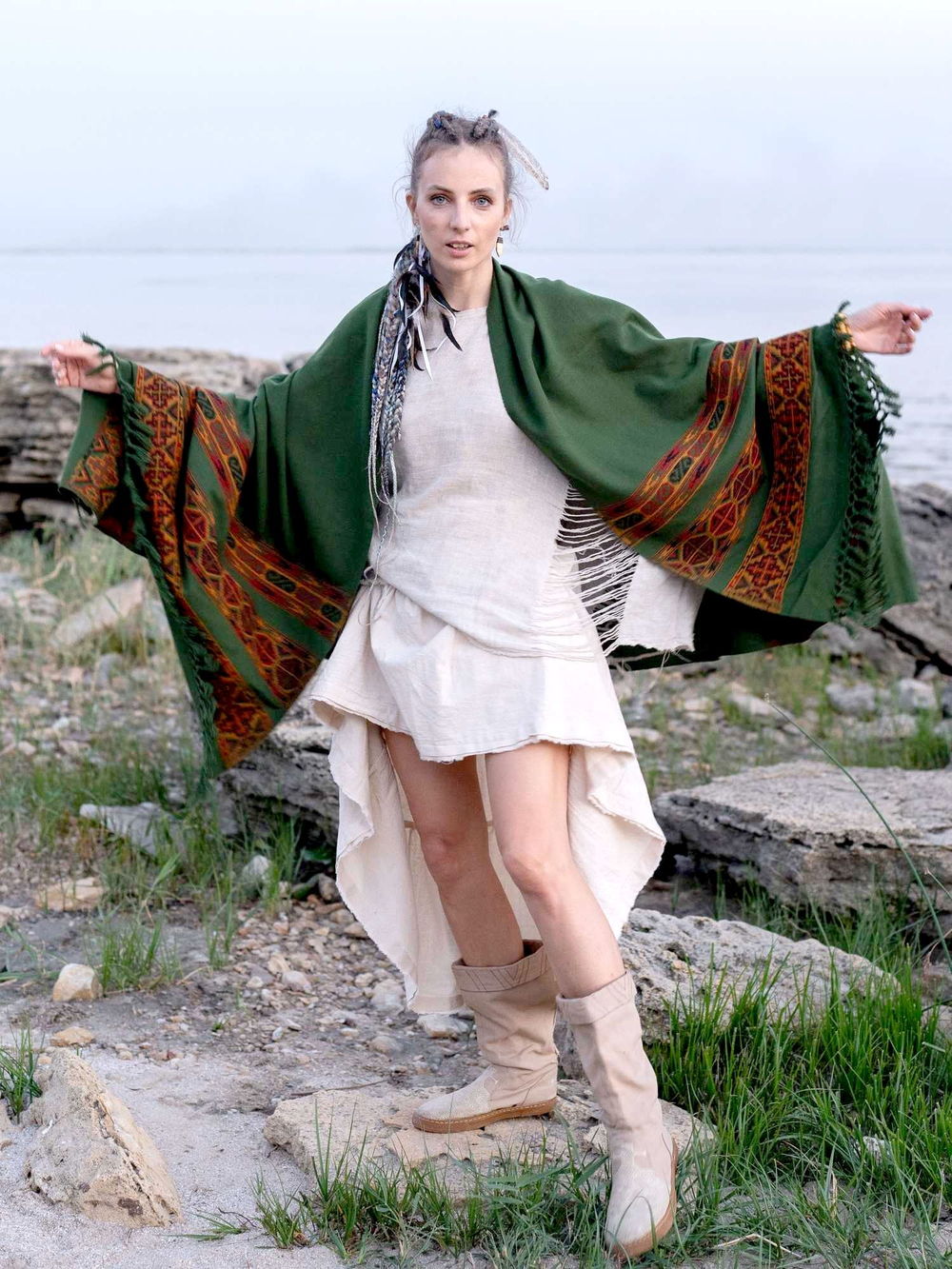 Шаль Куллу (зеленый)