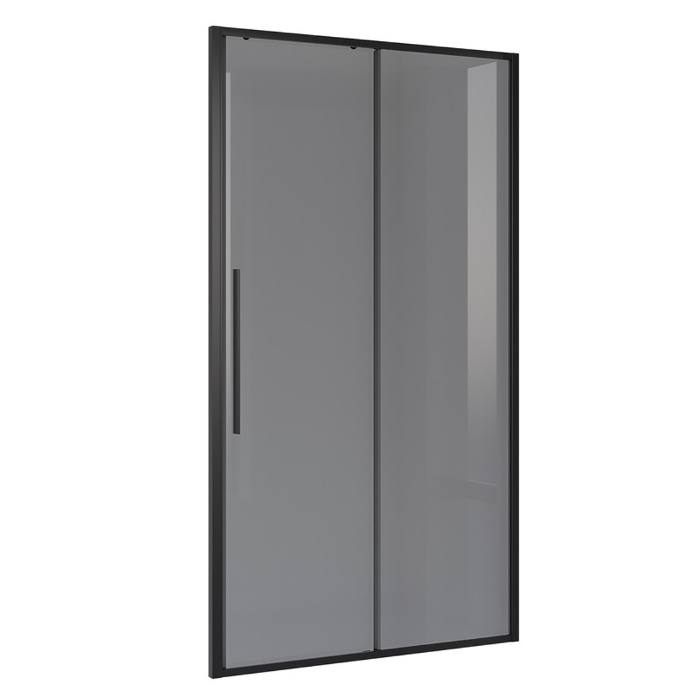 Дверь в нишу Niagara Nova NG-85-13TB (130х195) черный матовый,стекло тонированное,дверь раздвижная,1 место