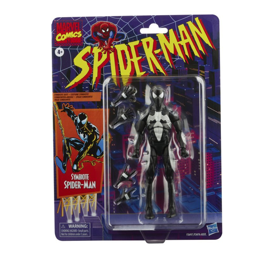 Hasbro Marvel Legends Spider-Man - Фигурка Symbiote Spider-Man 16 см Ретро F3697