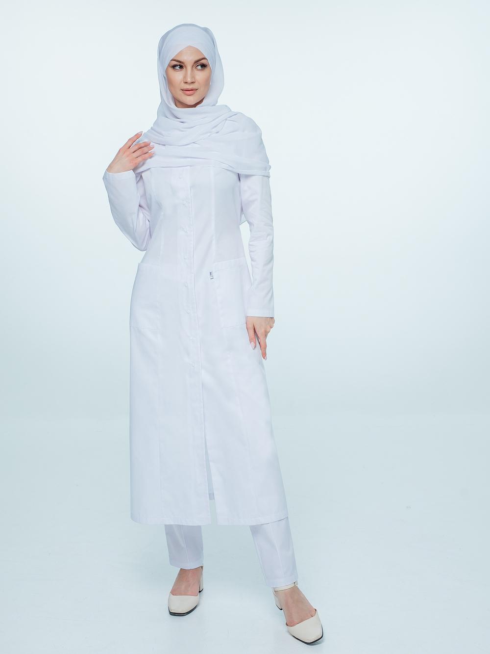 Халат медицинский женский | Х-272 клеон проф белый