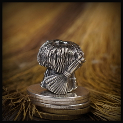 Темлячная бусина "Домовенок" для ножей , мельхиор