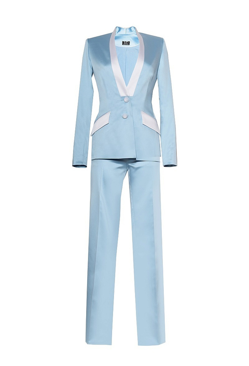 Костюм однобортный небесно-голубой 56-16SS