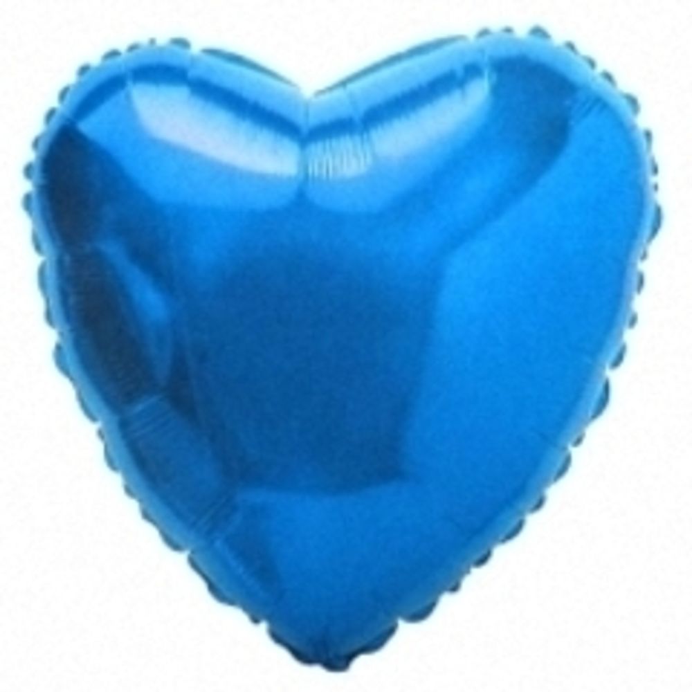 Шар F 32"/78 см Сердце, Синий, 1 шт. (БГ-70)