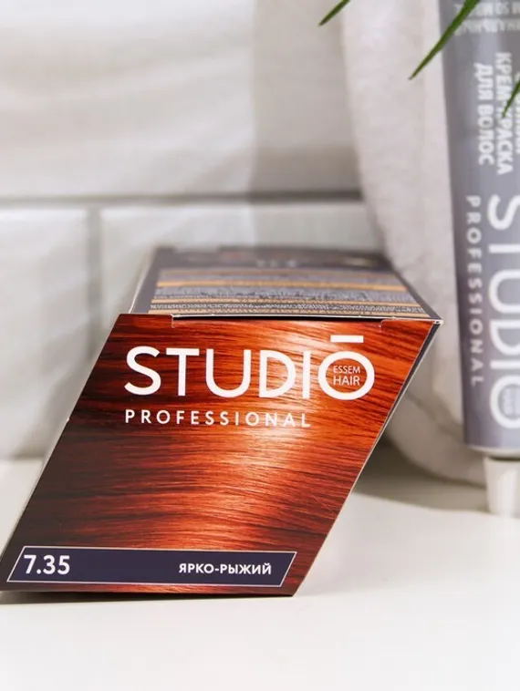 Стойкая крем-краска волос Studio Professional "3D HOLOGRAPHY", тон 7.35 ярко-рыжий, 115 мл