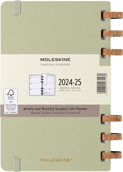 Еженедельник Moleskine ACADEMIC SPIRAL (DHSPK5212AMWH3) Large 150х210мм 200стр кремовые страницы спираль киви
