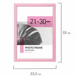 Рамка 21х30 см небьющаяся, багет 17,5 мм, пластик, BRAUBERG "Colorful", розовая, 391248