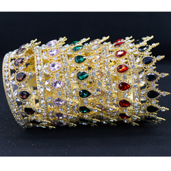 Декоративная корона на торт, золото (Золотые камни)