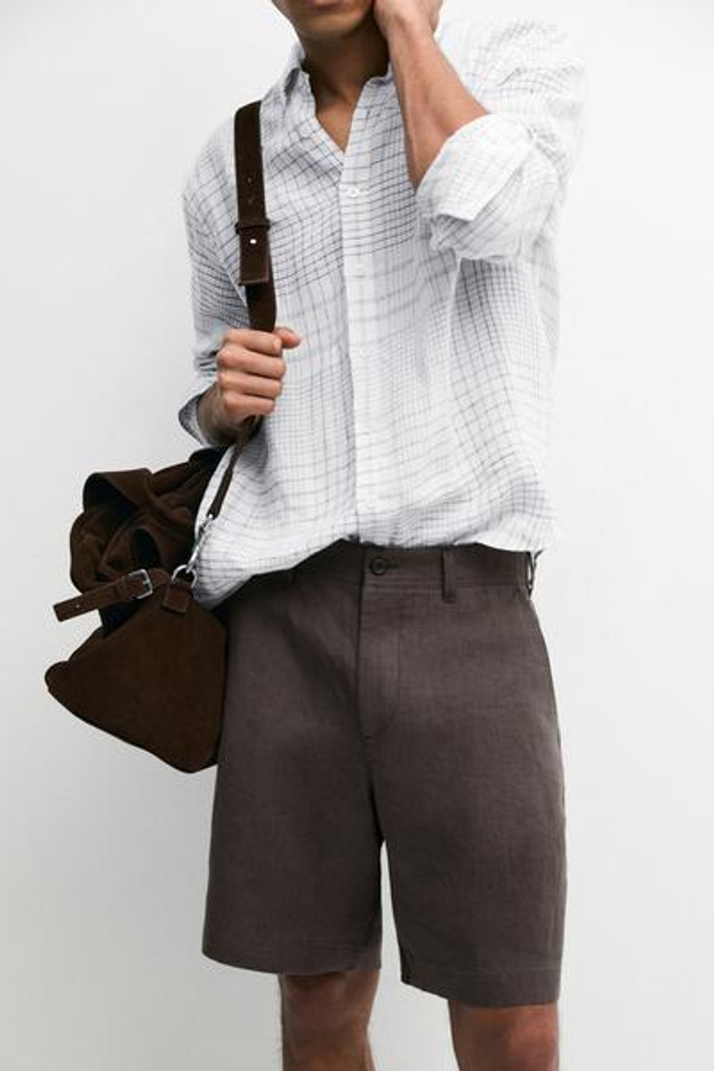 Massimo Dutti Короткие бермуды из 100% льна, коричневый