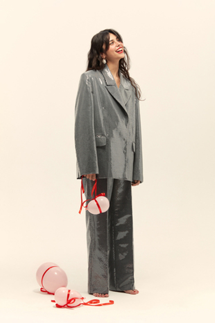 Жакет из пайеток ((Звезда вечеринки)), серый