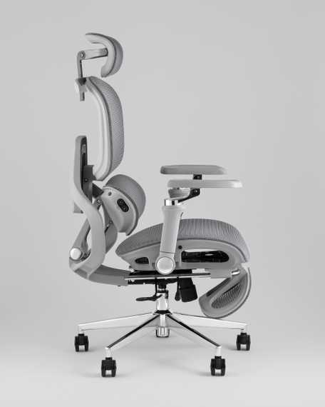 Кресло офисное TopChairs Prodigy с оттоманкой серый