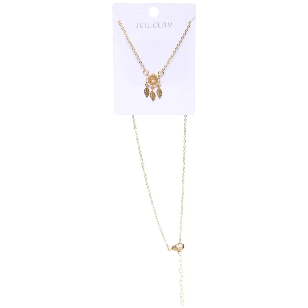 Подвеска из гиппоалергенного сплава со стразами «ЛОВЕЦ СНОВ», цвет серебро и золото, d-20см/1,8см