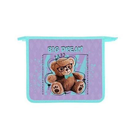 Папка для тетрадей 1 отделение А5 на молнии Оникс, пластик Милый мишка