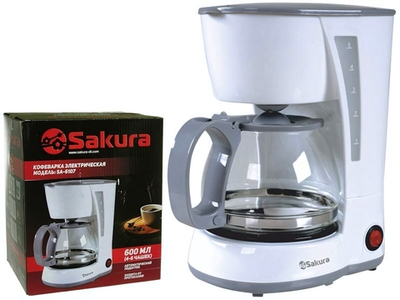 Кофеварка капельного типа SA-6107W 600мл 550-650Вт