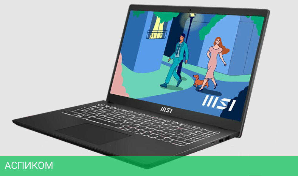 Ноутбук MSI MS-15HK Modern 15 B7M-260XBY Windows 11 Pro Classic Black (9S7-15HK12-260)