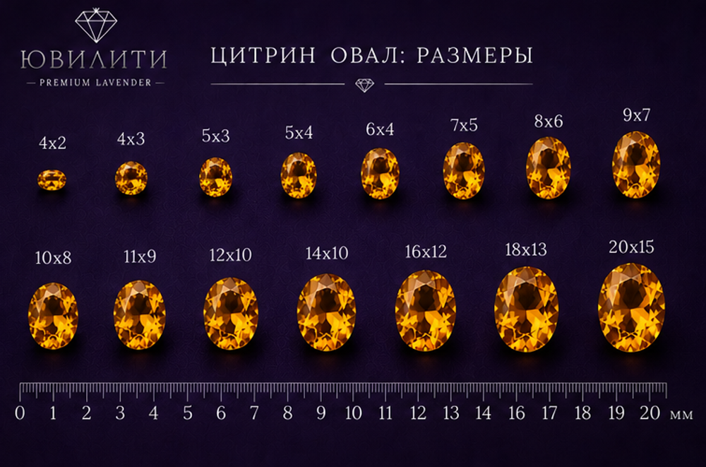 Цитрин Овал