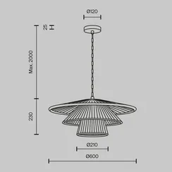 Подвесной светильник Коста / Costa E27х1 Maytoni mod394pl-01bs1