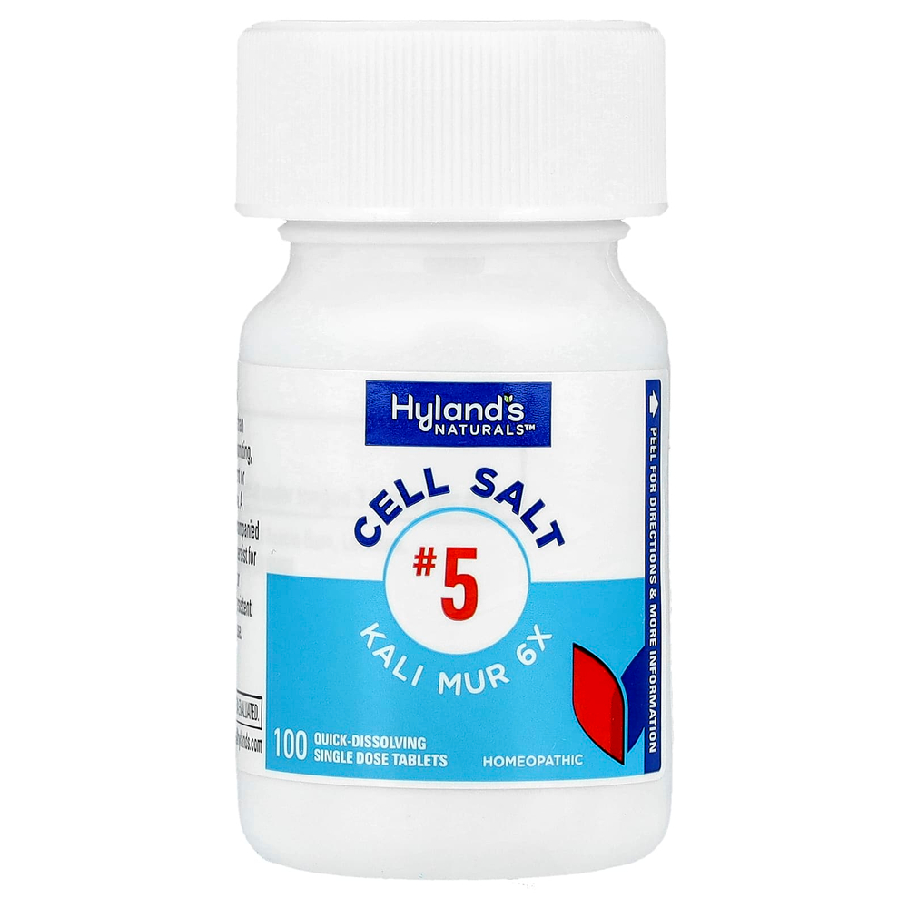 Hyland's Naturals, Cell Salt # 5, Kali Mur 6X, 100 быстрорастворимых таблеток