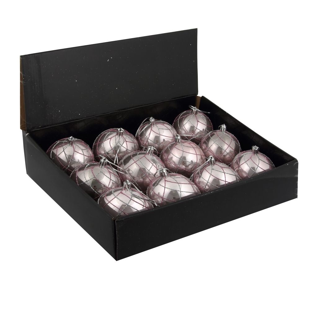 GAEM Набор из 12шт Украшение новогоднее Шар "Алмазная сетка", D 8 см, L35 W27 H9 см