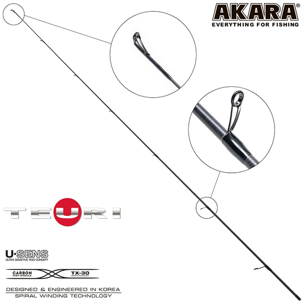 Хлыст угольный для спиннинга Akara Teuri S662ML (5,5-17,5) 1,98 м