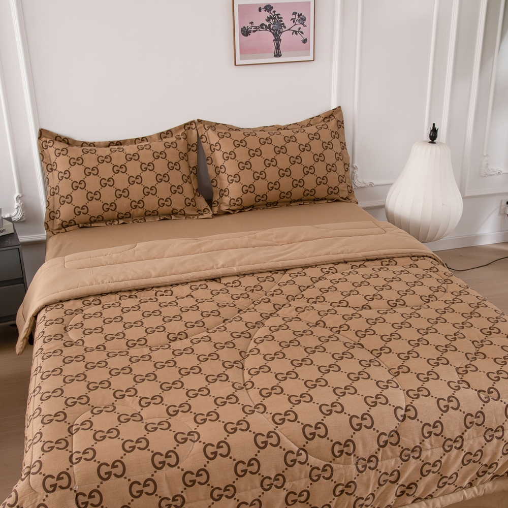 Комплект постельного белья Сатин с Одеялом 100% хлопок 160x80 на резинке OBR166