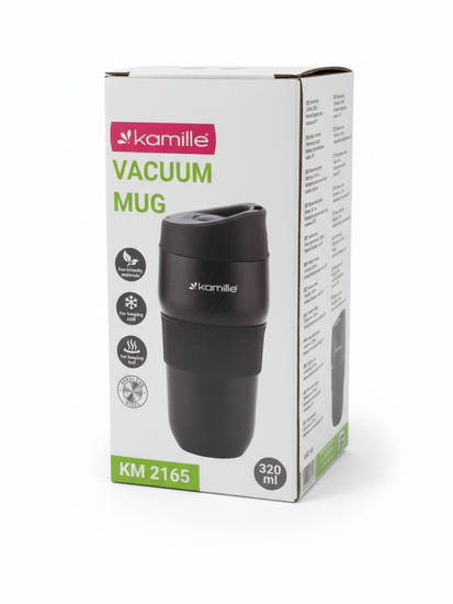 Термокружка 320 мл. из нержавеющей стали Kamille KM 2165 с TPR-вставкой