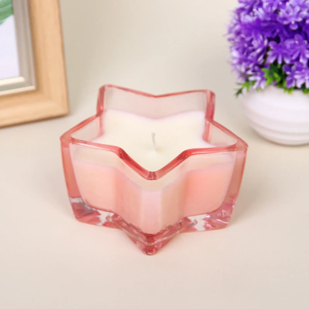 Свеча в стакане «Звездная ночь» 10,5*5,5 см, Розовый