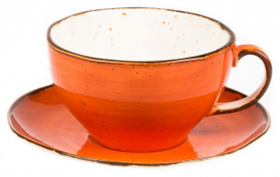 Чашка с блюдцем Fusion Orange Sky 375 мл P.L. Proff Cuisine