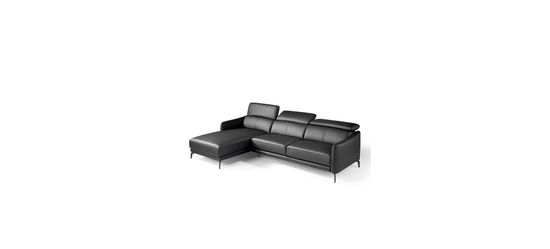 Угловой диван 5359-L /6040 черный кожаный